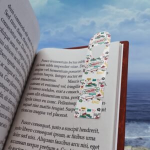 Skateboard Graphic Bookmark - Fun Metal Page Marker for Skate Enthusiasts