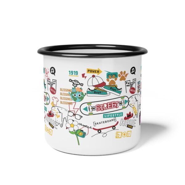 Cool Skateboarding Enamel Camp Cup – Perfect for Outdoor Adventures - Image 2