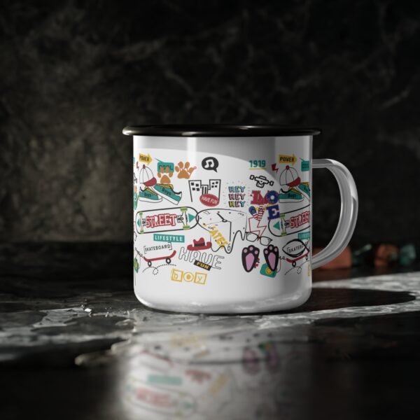 Cool Skateboarding Enamel Camp Cup – Perfect for Outdoor Adventures - Image 4