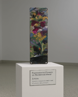 : Expressionist Flowers on Reclaimed Metal