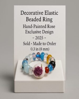 Hand-Painted Rose Bead Ring – ArNoUx Exclusive