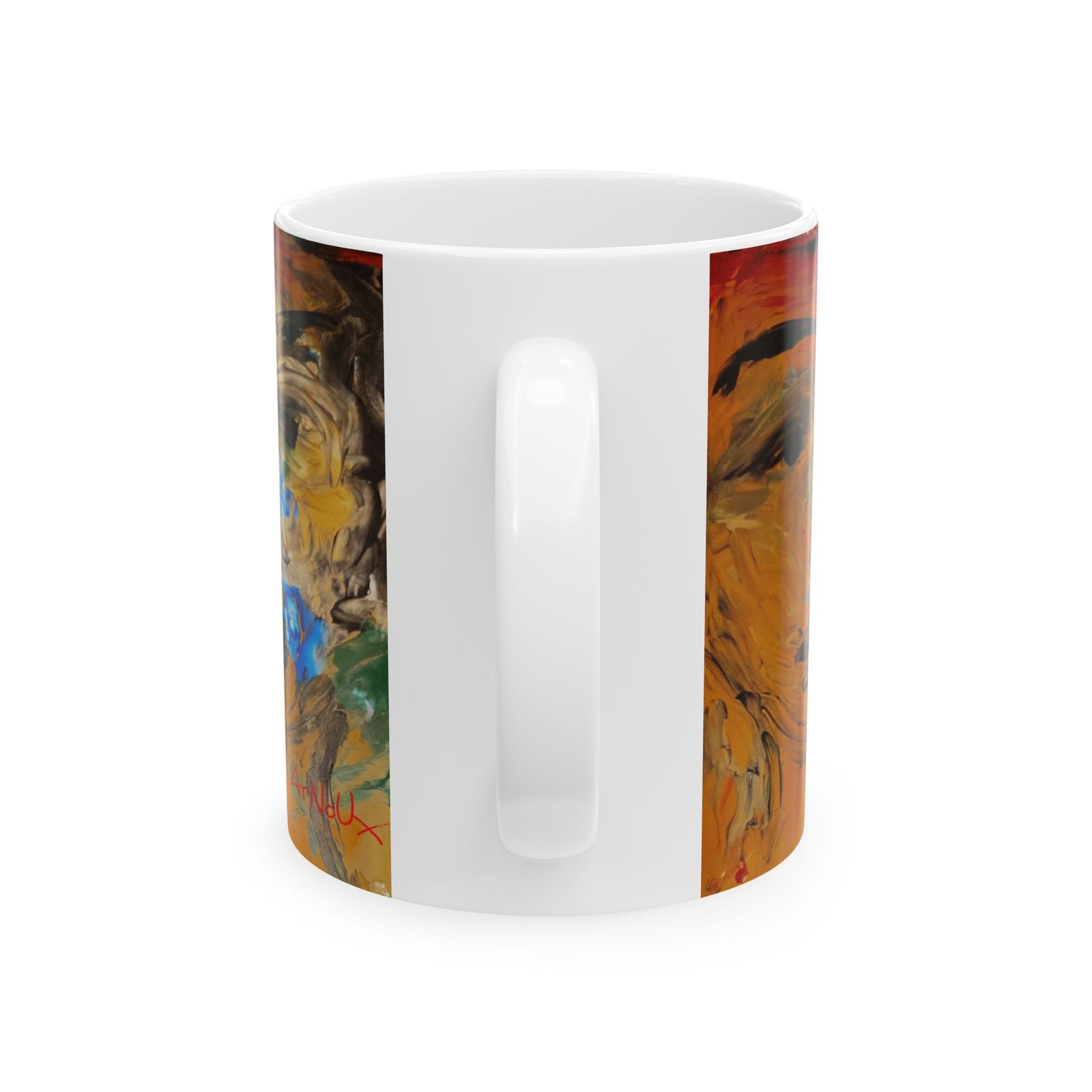 Abstract Faces Ceramic Mug – Colorful Expressionist Art Coffee Cup (11oz & 15oz) - Image 2