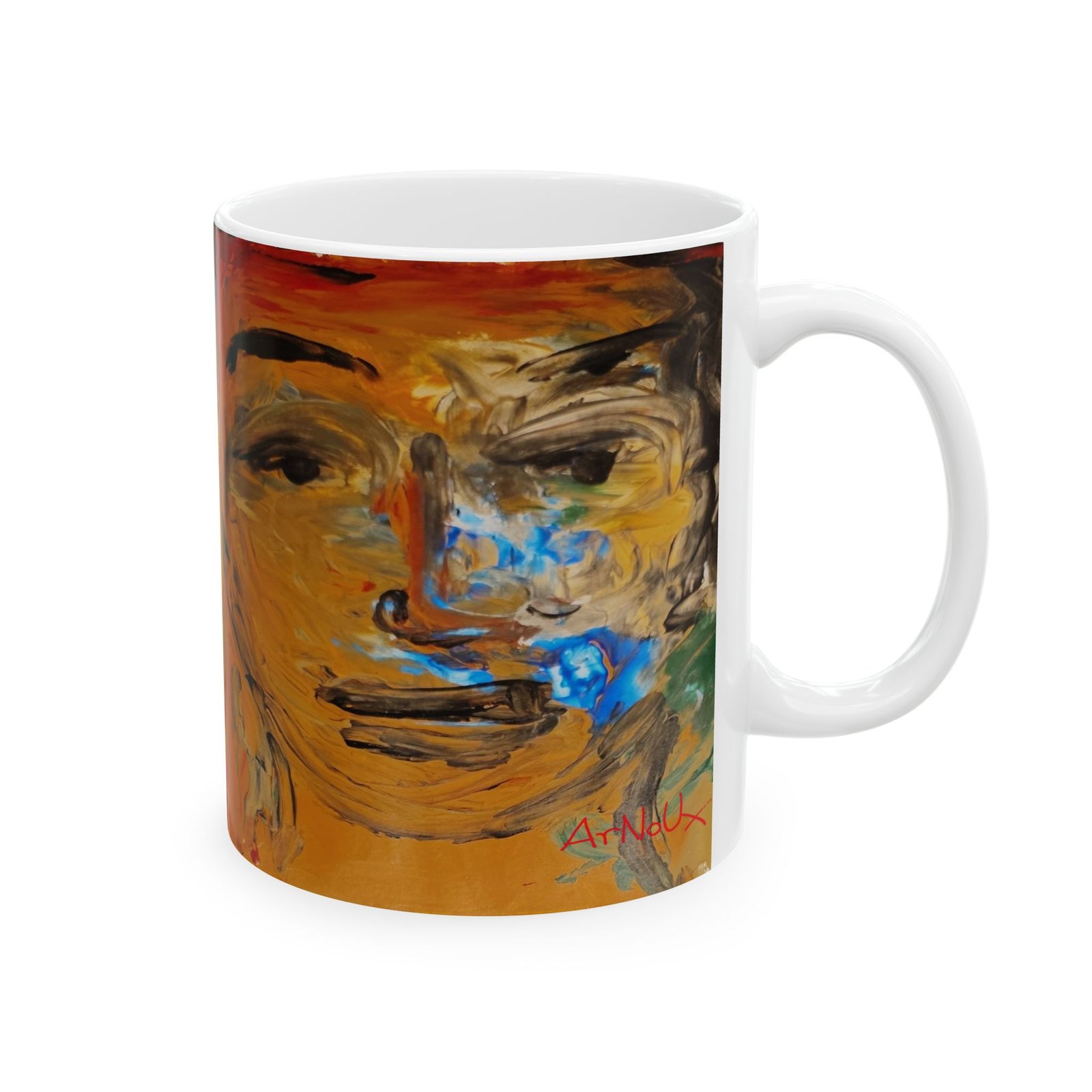 Abstract Faces Ceramic Mug – Colorful Expressionist Art Coffee Cup (11oz & 15oz) - Image 4