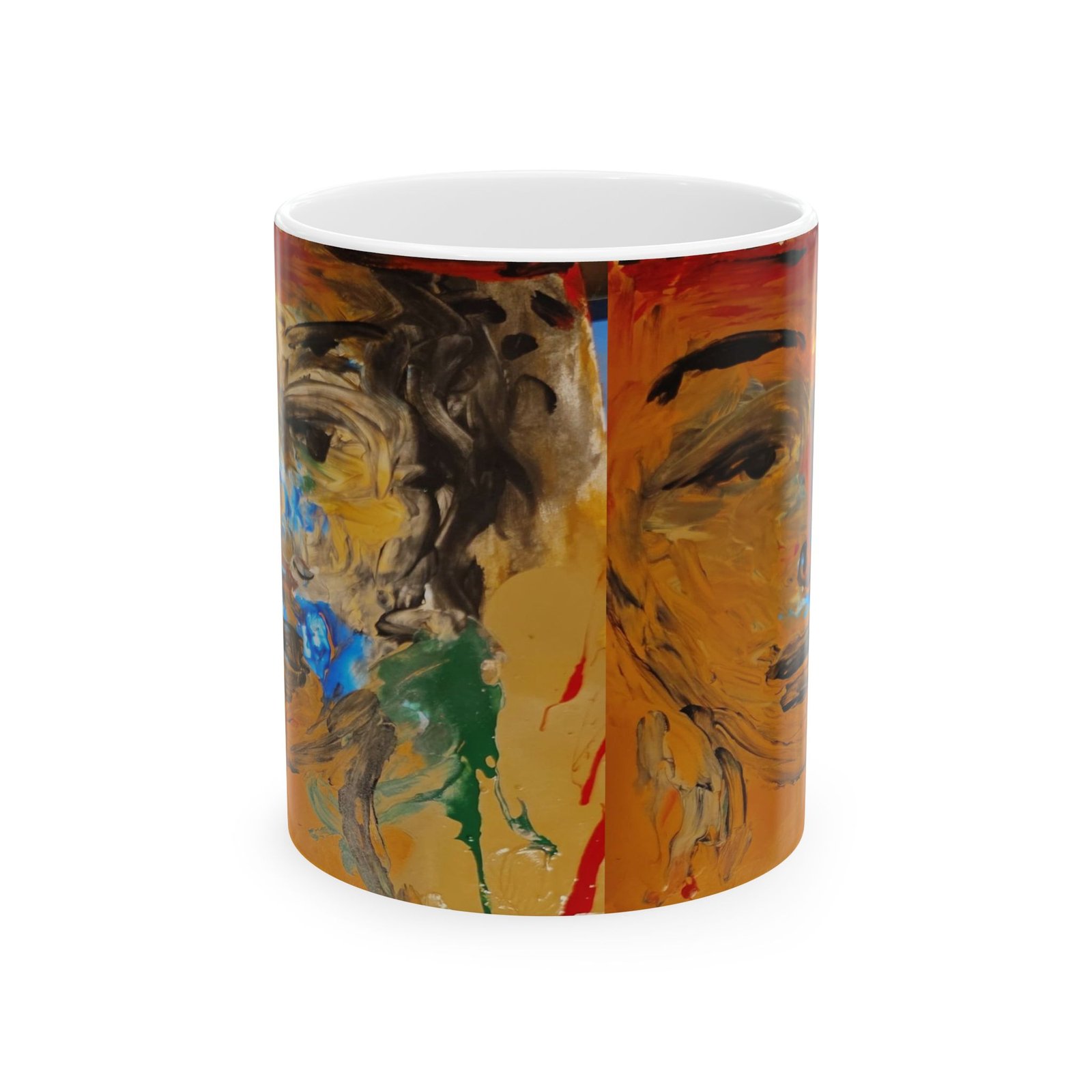 Abstract Faces Ceramic Mug – Colorful Expressionist Art Coffee Cup (11oz & 15oz)