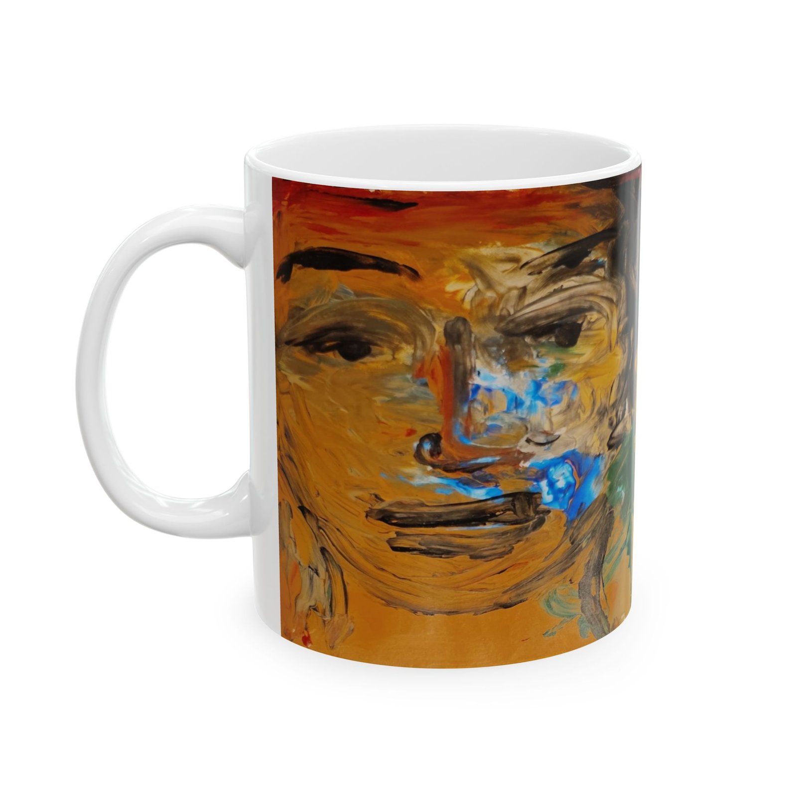 Abstract Faces Ceramic Mug – Colorful Expressionist Art Coffee Cup (11oz & 15oz) - Image 3