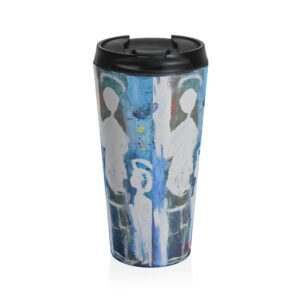 Angels Ascending Through Light Travel Mug — Blue Angel Family Stainless Steel Tumbler
