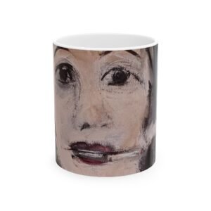 Angel of Incense Ceramic Mug — Abstract Face Painting Coffee Cup (11oz & 15oz)