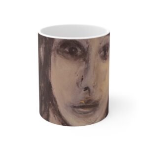 The Angel of Good Fortune 11oz Art Mug — Abstract Portrait Ceramic Coffee Cup