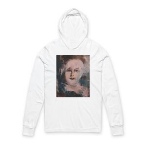 Artistic Angel of Kindness — Abstract Painted Face Long-Sleeve Hooded Shirt