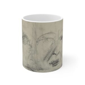 Angels — Minimalist Pencil Portrait Ceramic Coffee Cup