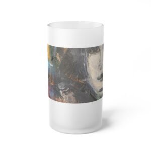 The Guardian Angel of Mariners (The Captain) Glass Beer Mug — Abstract Colorful Art Print