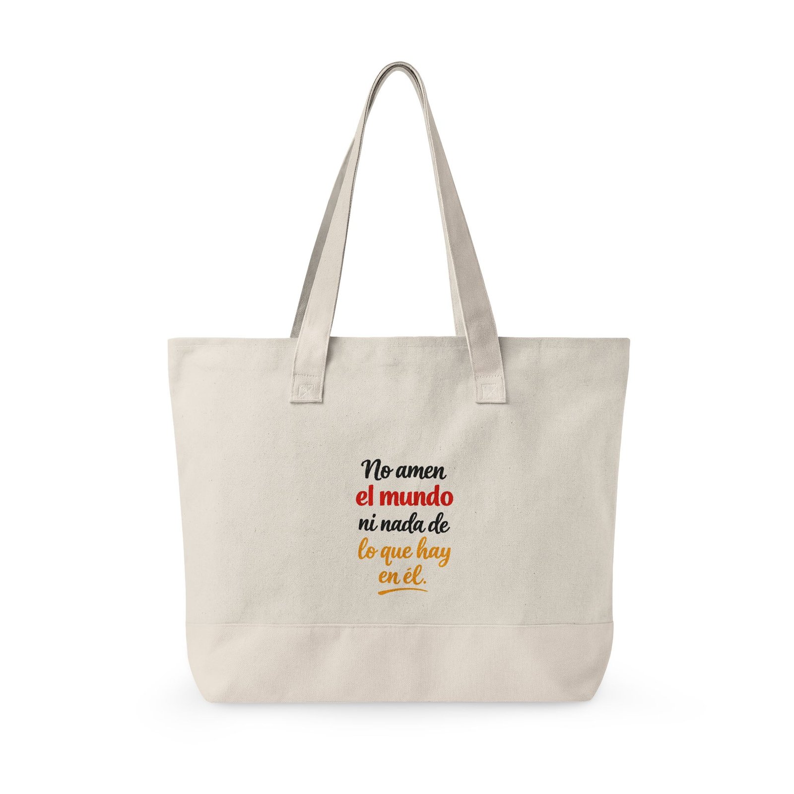 Canvas Tote Bag — Spanish Inspirational Quote “No amo el mundo ni este de lo que hoy soy” - Image 2