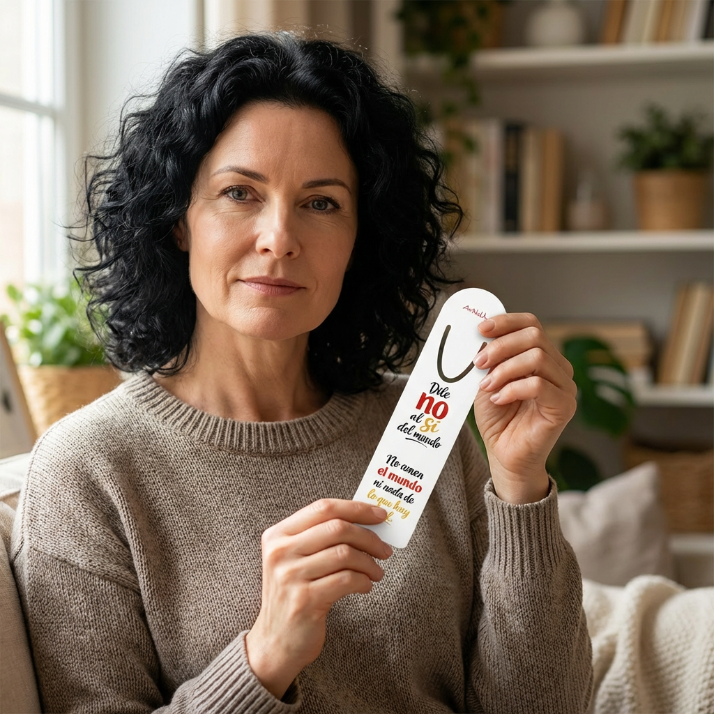 Bookmark — Spanish Inspirational Quote "Dile no al sí del mundo" Metal Bookmark - Image 8