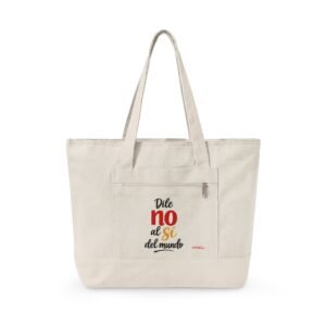 Canvas Tote Bag — Spanish Inspirational Quote “No amo el mundo ni este de lo que hoy soy”