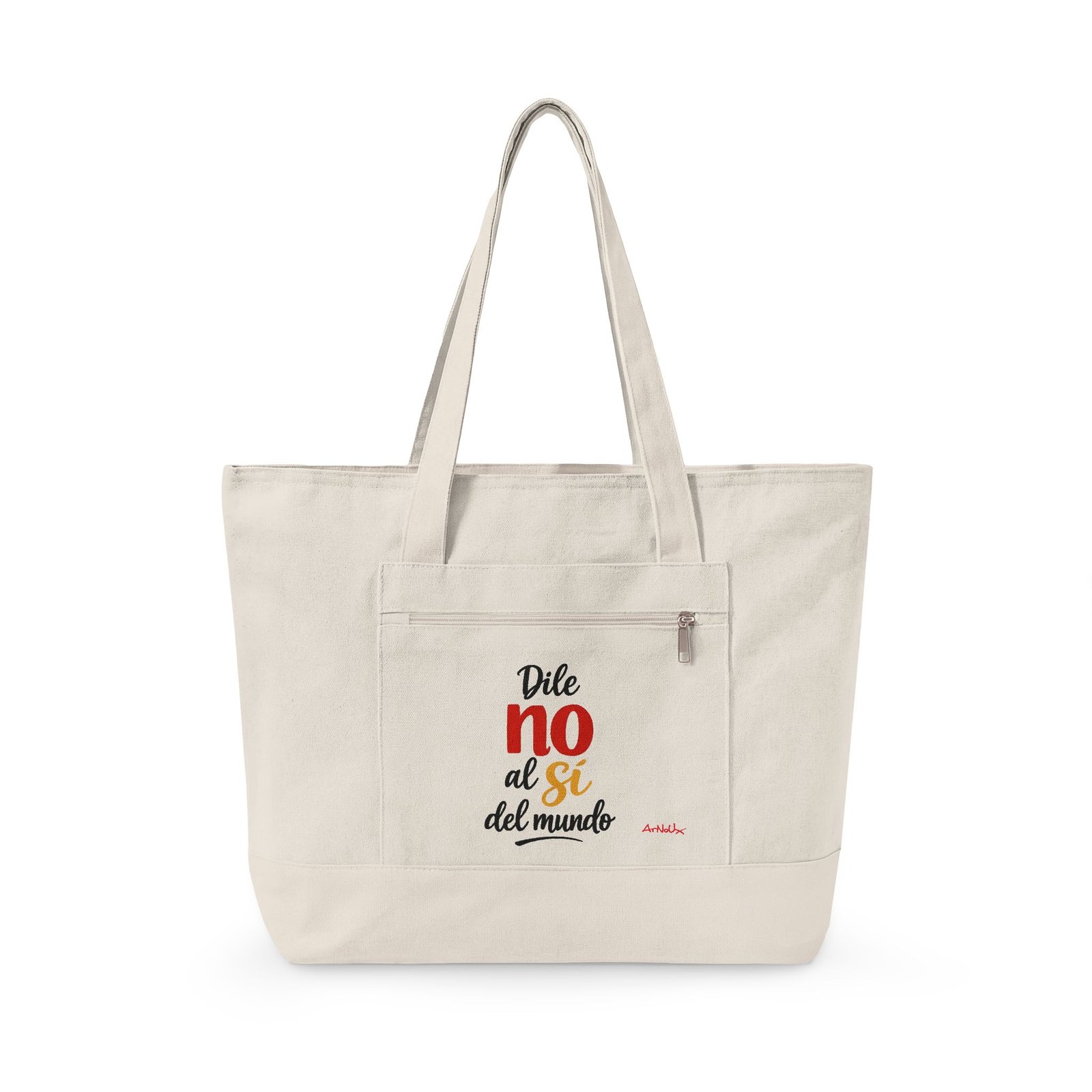 Canvas Tote Bag — Spanish Inspirational Quote “No amo el mundo ni este de lo que hoy soy”