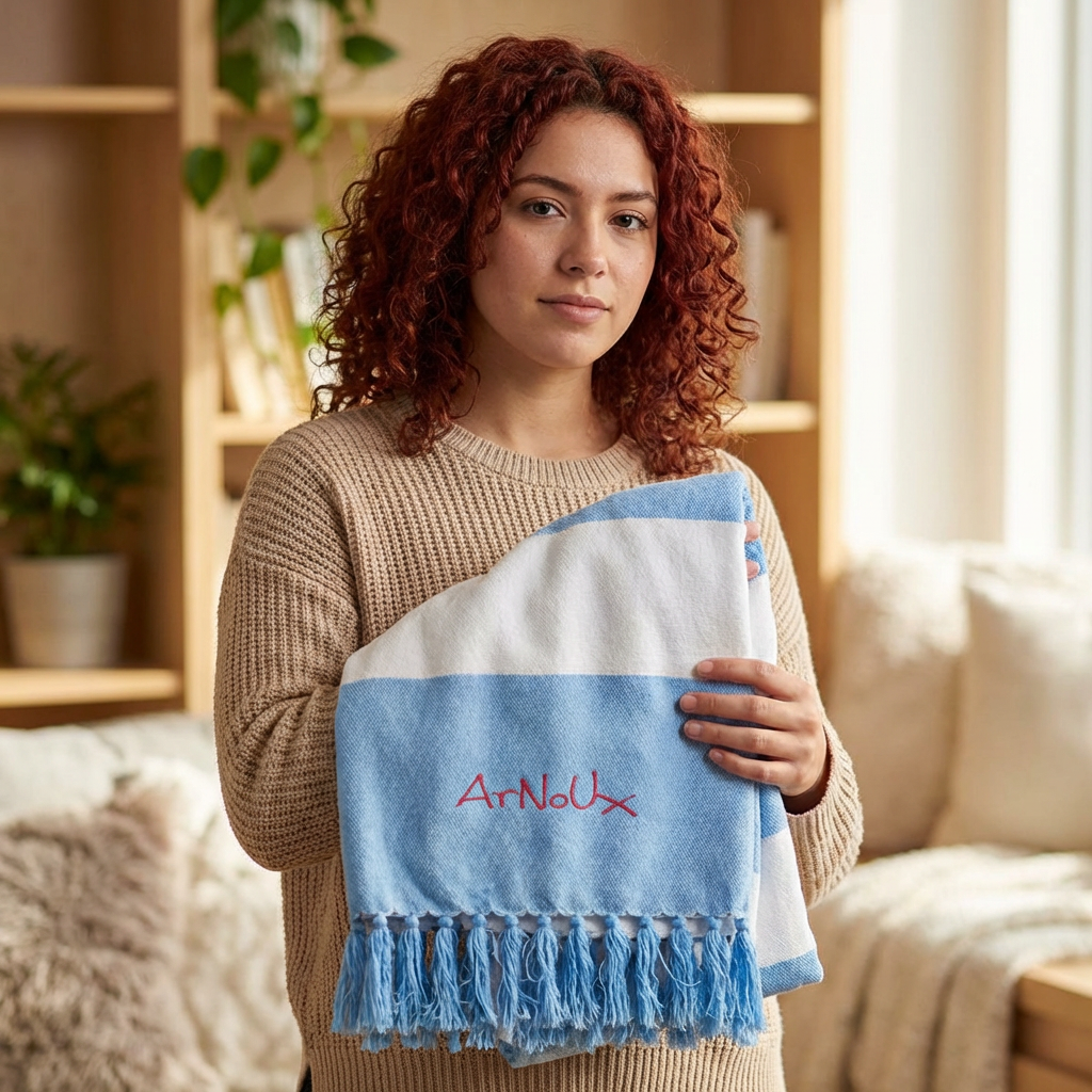 Striped Team Scarf with 'ArNoUx' Signature — Fan Support Winter Accessory - Image 2