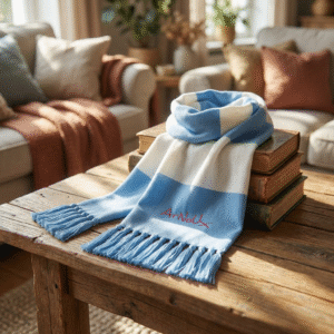 Striped Team Scarf with 'ArNoUx' Signature — Fan Support Winter Accessory