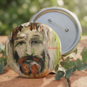 Peace Prince — Abstract Bearded Face Art Badge