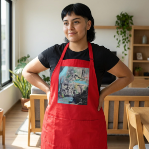 Artistic Coastal Scene Cotton Apron : Angels Walking Toward the Lake
