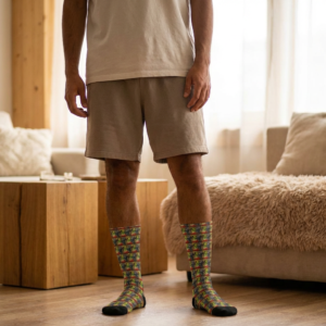 Abstract Watercolor Crew Socks — Vibrant Artistic Sublimation Socks