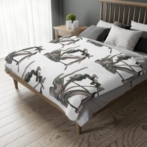 Abstract Ink Pattern Microfiber Blanket —Celestial Structures of the Universe